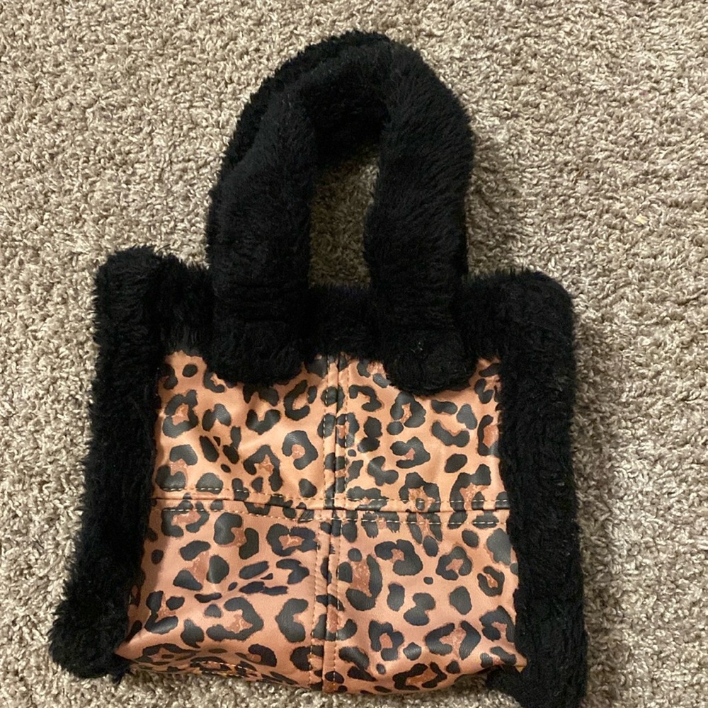 Fur cheetah purse